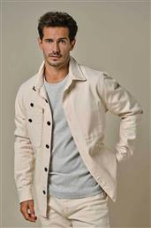 ΑΝΔΡΙΚΟ OVERSHIRT ΜΕ ΤΣΕΠΕΣ LOOSE FIT - PPWF10011A ΚΡΕΜ PROFUOMO