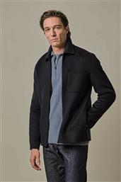 ΑΝΔΡΙΚΟ OVERSHIRT ΜΟΝΟΧΡΩΜΟ ΜΕ ΤΣΕΠΗ NORMAL FIT - PPWF30013B ΣΚΟΥΡΟ ΜΠΛΕ PROFUOMO