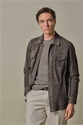 ΑΝΔΡΙΚΟ OVERSHIRT ΜΟΝΟΧΡΩΜΟ ΜΕ ΤΣΕΠΗ NORMAL FIT - PPWF30041A ΚΑΦΕ ΑΝΟΙΧΤΟ PROFUOMO
