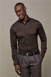 ΑΝΔΡΙΚΟ ΠΛΕΚΤΟ ΠΟΥΚΑΜΙΣΟ ΜΟΝΟΧΡΩΜΟ SLIM FIT - PPWH30026E ΚΑΦΕ PROFUOMO
