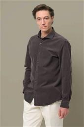 ΑΝΔΡΙΚΟ ΠΟΥΚΑΜΙΣΟ ΚΟΤΛΕ ΜΟΝΟΧΡΩΜΟ RELAXED FIT - PPWH30012H ΚΑΦΕ PROFUOMO