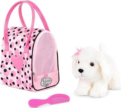 PUCCI PUPS ΛΟΥΤΡΙΝΟ ΣΚΥΛΑΚΙ MALTESE & ΤΣΑΝΤΑ ΜΕΤΑΦΟΡΑΣ WITH PINK & BLACK SPOT (ST8369Z)