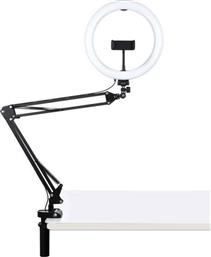 PKT3090B DESKTOP ARM STAND ΜΕ LED VLOGGING RING 26CM PULUZ