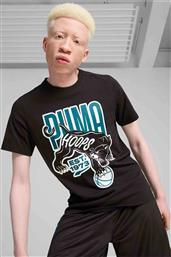 ΑΝΔΡΙΚΟ T-SHIRT ΜΕ GRAPHIC PRINT REGULAR FIT ''WINNING SHOT'' - 682312 ΜΑΥΡΟ PUMA