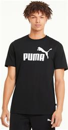 ΑΝΔΡΙΚΟ T-SHIRT ΜΕ LOGO PRINT REGULAR FIT ''ESSENTIALS LOGO'' - 586666 ΜΑΥΡΟ PUMA