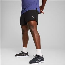 M RUN KNIT 3 SPLIT SHORT 526634-01 ΜΑΥΡΟ PUMA