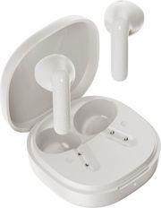 AIR WHITE SEMI-EAR TWS EARBUDS, QUAD MIC ENC MULTI-POINT CONNECTION, LEATHER GRAIN CASE QCY