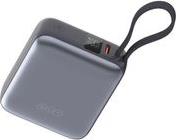 PB10C GREY 10000MAH 35W PD FAST CHARGE POWER BANK - DIGITAL DISPLAY, FIREPROOF ABS+PC QCY