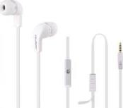 50801 IN-EAR HEADPHONES WITH MICROPHONE WHITE QOLTEC από το e-SHOP