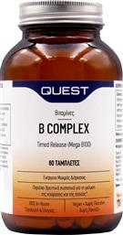 B COMPLEX TIMED RELEASE MEGA B100, 60TABS ΣΥΜΠΛΗΡΩΜΑ ΔΙΑΤΡΟΦΗΣ ΣΥΜΠΛΕΓΜΑΤΟΣ ΒΙΤΑΜΙΝΩΝ Β ΒΡΑΔΕΙΑΣ ΑΠΟΔΕΣΜΕΥΣΗΣ ΓΙΑ ΤΗΝ ΚΑΛΗ ΛΕΙΤΟΥΡΓΙΑ ΤΟΥ ΝΕΥΡΙΚΟΥ ΣΥΣΤΗΜΑΤΟΣ ΚΑΤΑ ΤΗΣ ΚΟΠΩΣΗΣ 60TABS QUEST