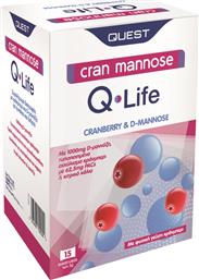 CRAN MANNOSE Q-LIFE ΣΥΜΠΛΗΡΩΜΑ ΔΙΑΤΡΟΦΗΣ ΜΕ ΚΡΑΝΜΠΕΡΙ & D-ΜΑΝΝΟΖΗ ΓΙΑ ΠΡΟΛΗΨΗ - ΑΝΤΙΜΕΤΩΠΙΣΗ ΤΩΝ ΛΟΙΜΩΞΕΩΝ ΤΟΥ ΟΥΡΟΠΟΙΗΤΙΚΟΥ ΣΥΣΤΗΜΑΤΟΣ ΜΕ ΓΕΥΣΗ ΚΡΑΝΜΠΕΡΙ 15 SACHETS QUEST