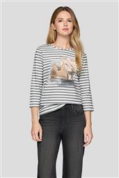 ΓΥΝΑΙΚΕΙΑ ΜΠΛΟΥΖΑ ΜΕ ΡΙΓΕ ΣΧΕΔΙΟ - 55-121355 ΓΚΡΙ RABE