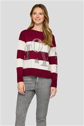 ΓΥΝΑΙΚΕΙΟ ΠΟΥΛΟΒΕΡ ΜΕ ΡΙΓΕ ΣΧΕΔΙΟ ΚΑΙ ΣΤΡΑΣ - 55-224612 ΛΕΥΚΟ - ΚΟΚΚΙΝΟ RABE