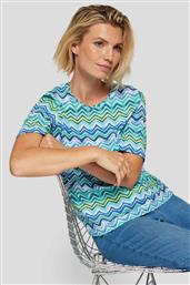 ΓΥΝΑΙΚΕΙΟ T-SHIRT ΜΕ ZIGZAG PATTERN TAILORED CUT - 54-111370 ΠΡΑΣΙΝΟ ΑΝΟΙΧΤΟ RABE