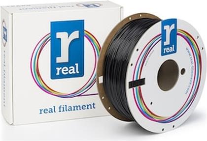 REAL PETG 3D PRINTER FILAMENT - BLACK - SPOOL OF 1KG - 1.75MM (REFPETGSBLACK1000MM175) REAL FILAMENTS