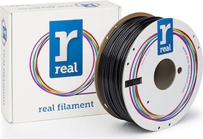 REAL PETG 3D PRINTER FILAMENT - BLACK - SPOOL OF 1KG - 2.85MM (REFPETGSBLACK1000MM300) REAL FILAMENTS