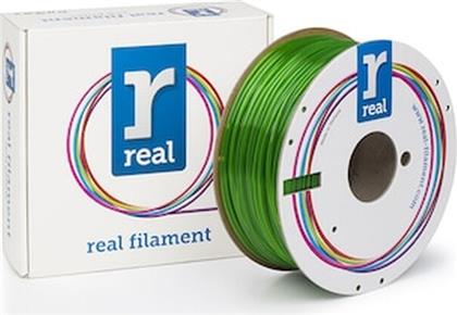 REAL PETG 3D PRINTER FILAMENT - TRANSLUCENT GREEN - SPOOL OF 1KG - 2.85MM (REFPETGGREEN1000MM3) REAL FILAMENTS