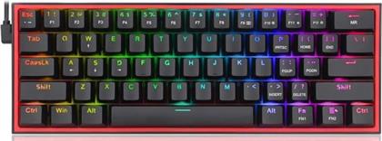 GAMING ΠΛΗΚΤΡΟΛΟΓΙΟ FIZZ K617 ΕΝΣΥΡΜΑΤΟ ΜΗΧΑΝΙΚΟ RGB - BLACK REDRAGON