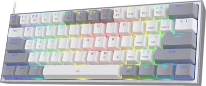 GAMING ΠΛΗΚΤΡΟΛΟΓΙΟ FIZZ K617 ΕΝΣΥΡΜΑΤΟ ΜΗΧΑΝΙΚΟ RGB - WHITE/GREY REDRAGON