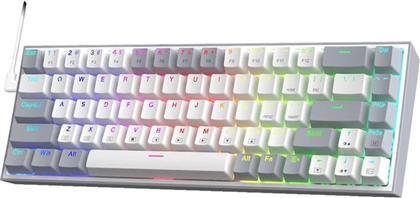 K631 ΕΝΣΥΡΜΑΤΟ GAMING ΠΛΗΚΤΡΟΛΟΓΙΟ ΜΕ RGB ΦΩΤΙΣΜΟ ΛΕΥΚΟ/ΓΚΡΙ (US) REDRAGON