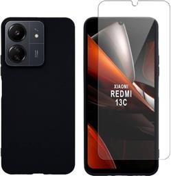 REDMI 13C / POCO C65 TPU CASE & TEMPERED GLASS BLACK ΣΕΤ - ΘΗΚΗ ΚΙΝΗΤΟΥ & ΠΡΟΣΤΑΤΕΥΤΙΚΟ ΟΘΟΝΗΣ REDSHIELD