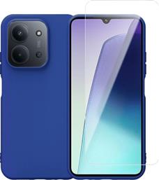 XIAOMI REDMI 15C SILICONE NAVY BLUE CASE & TEMPERED GLASS ΣΕΤ ΘΗΚΗ ΚΙΝΗΤΟΥ & ΠΡΟΣΤΑΤΕΥΤΙΚΟ ΟΘΟΝΗΣ REDSHIELD