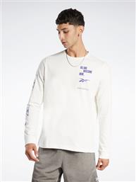 LONGSLEEVE BASKETBALL ALL ARE WELCOME HERE HN5806 ΛΕΥΚΟ RELAXED FIT REEBOK από το MODIVO