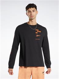 LONGSLEEVE BASKETBALL ALL ARE WELCOME HERE T-SHIRT HM6240 ΜΑΥΡΟ RELAXED FIT REEBOK