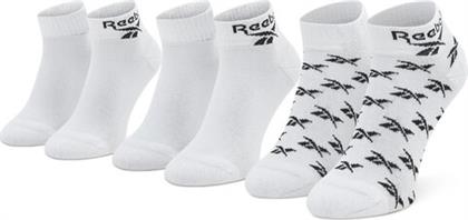 ΣΕΤ 3 ΖΕΥΓΑΡΙΑ ΨΗΛΕΣ ΚΑΛΤΣΕΣ UNISEX CL FO ANKLE SOCK 3P GG6674 ΛΕΥΚΟ REEBOK