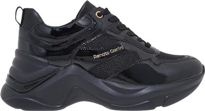 ΓΥΝΑΙΚΕΙΑ SNEAKERS 106-41EX32 ΜΑΥΡΟ ΒΕΡΝΙ ΣΠΑΣΤΟ ΜΑΥΡΟ V119R164429Z RENATO GARINI