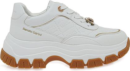 ΓΥΝΑΙΚΕΙΑ SNEAKERS 2147-52RG02 ΛΕΥΚΟ ΣΤΑΜΠΑ ΠΛΑΤΙΝΑ V119R20034N2 RENATO GARINI