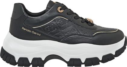 ΓΥΝΑΙΚΕΙΑ SNEAKERS 2147-52RG02 ΜΑΥΡΟ ΜΑΥΡΟ ΣΤΑΜΠΑ ΠΛΑΤΙΝΑ V119R20034N3 RENATO GARINI