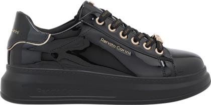 ΓΥΝΑΙΚΕΙΑ SNEAKERS 2148-42EX58 ΜΑΥΡΟ ΒΕΡΝΙ ΠΛΑΤΙΝΑ V119R25827E4 RENATO GARINI