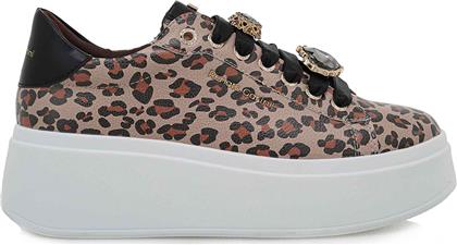 ΓΥΝΑΙΚΕΙΑ SNEAKERS ΜΕ ΜΕΤΑΛΛΙΚΟ ΛΟΓΟΤΥΠΟ ΚΑΙ LEOPARD PRINT - U119R579327L ΜΠΕΖ RENATO GARINI