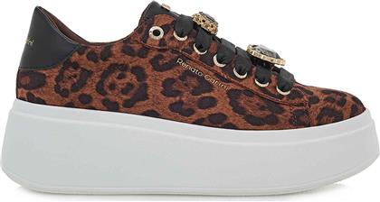 ΓΥΝΑΙΚΕΙΑ SNEAKERS ΜΕ ΜΕΤΑΛΛΙΚΟ ΛΟΓΟΤΥΠΟ ΚΑΙ LEOPARD PRINT - U119R579388M ΚΑΦΕ RENATO GARINI