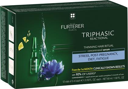 TRIPHASIC SERUM REACTIONAL THINNING HAIR RITUAL ΑΓΩΓΗ ΚΑΤΑ ΤΗΣ ΑΝΤΙΔΡΑΣΤΙΚΗΣ ΤΡΙΧΟΠΤΩΣΗΣ 60ML (12X5ML) RENE FURTERER