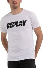 T-SHIRT WITH LETTERING PRINT M6469 .000.2660 001 ΛΕΥΚΟ REPLAY