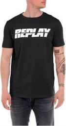 T-SHIRT WITH LETTERING PRINT M6469 .000.2660 098 ΜΑΥΡΟ REPLAY