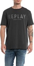 T-SHIRT WITH PRINT M6660 .000.22662 998 ΑΝΘΡΑΚΙ REPLAY