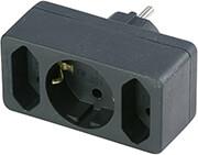 TRANSITION PLUG 2-FOLD + 1 SAFETY CONTACT BLACK REV