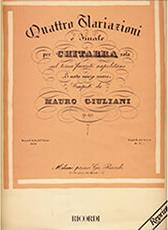 GIULIANI MAURIO - QUATTRO VARIAZIONI E FINALE SUL TEMA FAVORITO NAPOLETANO 'E NATO MIEZO MARE' RICORDI