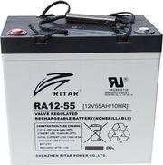 LEAD ACID BATTERY /FOR ELECTRIC CARTS/ (EV12-55) AGM 12V / 55AH -229 / 138 /211 MM RITAR
