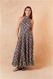 ΓΥΝΑΙΚΕΙΟ MAXI ΦΟΡΕΜΑ ΒΑΜΒΑΚΕΡΟ ΜΕ FLORAL PRINT ''JAYNE'' - 010.02364.324.04755 ΜΑΥΡΟ RIXO