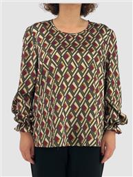 ΜΠΛΟΥΖΑ ΣΑΤΕΝ ΜΕ ΓΕΩΜΕΤΡΙΚΑ ΣΧΕΔΙΑ - ΜΠΟΡΝΤΟ RODONNA