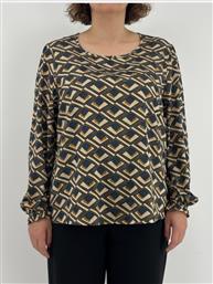 ΜΠΛΟΥΖΑ ΣΑΤΕΝ ΜΕ ΓΕΩΜΕΤΡΙΚΑ ΣΧΕΔΙΑ - INDIGO RODONNA