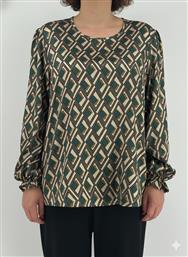 ΜΠΛΟΥΖΑ ΣΑΤΕΝ ΜΕ ΓΕΩΜΕΤΡΙΚΑ ΣΧΕΔΙΑ - ΠΡΑΣΙΝΟ RODONNA