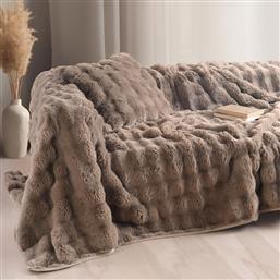 ΓΟΥΝΙΝΗ ΚΟΥΒΕΡΤΑ ΚΑΝΑΠΕ (130X180) RYTHMOS RABBIT TAUPE RYTHMOS HOME
