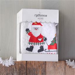 ΠΕΤΣΕΤΑ ΠΡΟΣΩΠΟΥ 50X90 RYTHMOS CHRISTMAS TERRY GIFT SET (1) ΑΓΙΟΣ ΒΑΣΙΛΗΣ ΛΕΥΚΟ (50X90) RYTHMOS HOME