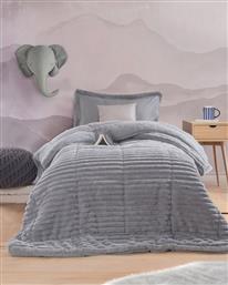 ΚΟΥΒΕΡΤΟΠΑΠΛΩΜΑ ΗΜΙΔΙΠΛΟ BUTTER ΓΚΡΙ ΑΝΟΙΧΤΟ 160X220CM RYTHMOS