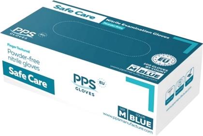 POWDER FREE NITRILE GLOVES ΜΠΛΕ ΕΞΕΤΑΣΤΙΚΑ ΓΑΝΤΙΑ ΝΙΤΡΙΛΙΟΥ ΜΗ ΑΠΟΣΤΕΙΡΩΜΕΝΑ, ΧΩΡΙΣ ΠΟΥΔΡΑ & LATEX 100 ΤΕΜΑΧΙΑ - MEDIUM SAFE CARE